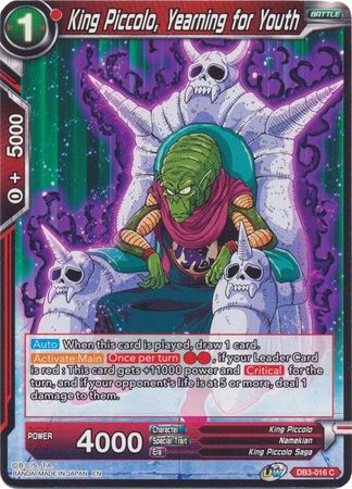 King Piccolo, Yearning for Youth (DB3-016) [Giant Force] | North Valley Games