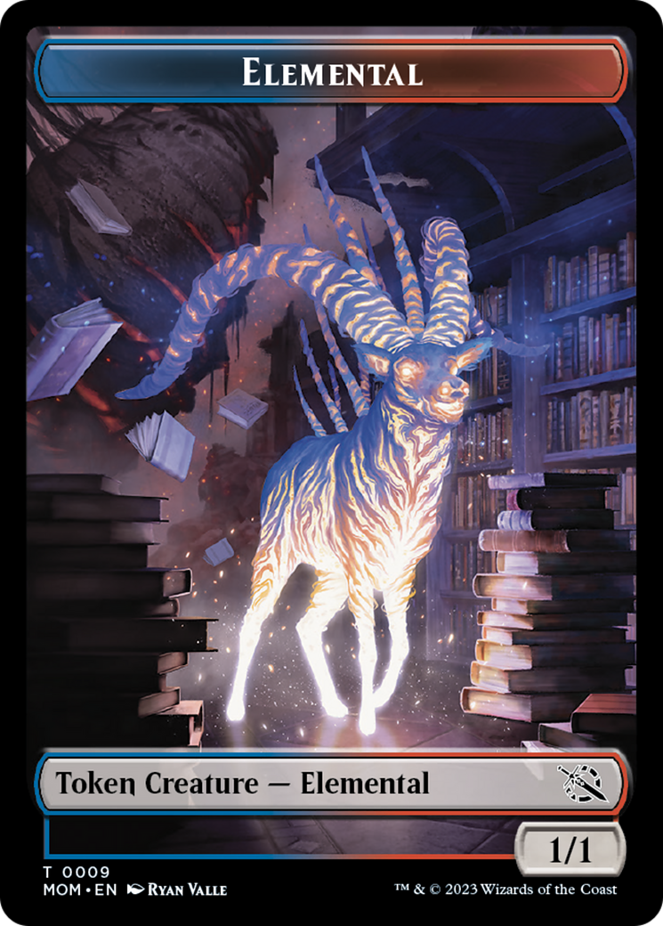Elemental (9) // Teferi's Talent Emblem Double-Sided Token [March of the Machine Tokens] | North Valley Games