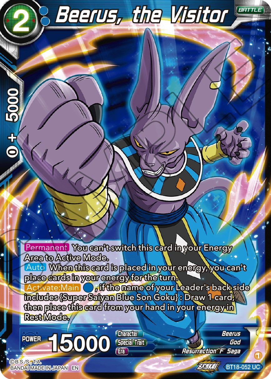 Beerus, the Visitor (BT18-052) [Dawn of the Z-Legends] | North Valley Games