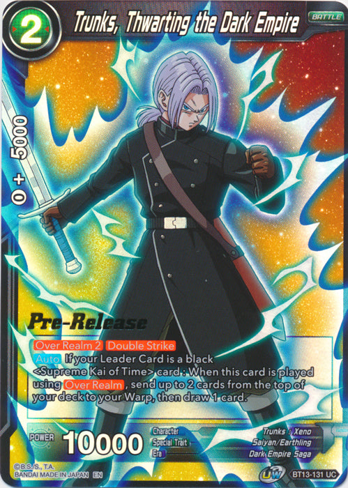 Trunks, Thwarting the Dark Empire (BT13-131) [Supreme Rivalry Prerelease Promos] | North Valley Games