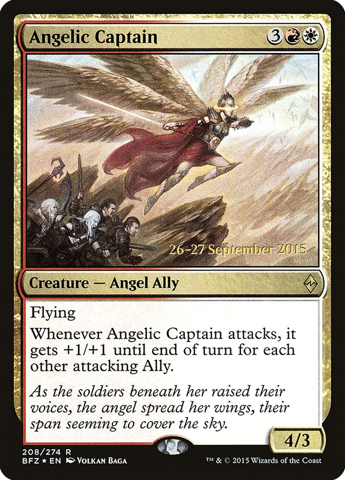 Angelic Captain [Battle for Zendikar Prerelease Promos] | North Valley Games