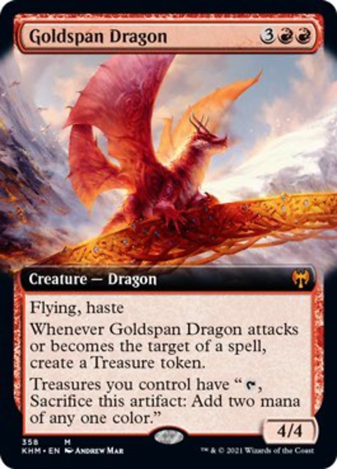 Goldspan Dragon (Extended Art) [Kaldheim] | North Valley Games
