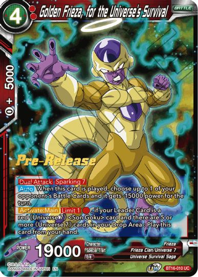 Golden Frieza, for the Universe's Survival (BT16-010) [Realm of the Gods Prerelease Promos] | North Valley Games