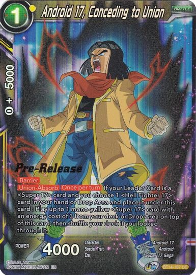 Android 17, Conceding to Union (BT14-107) [Cross Spirits Prerelease Promos] | North Valley Games