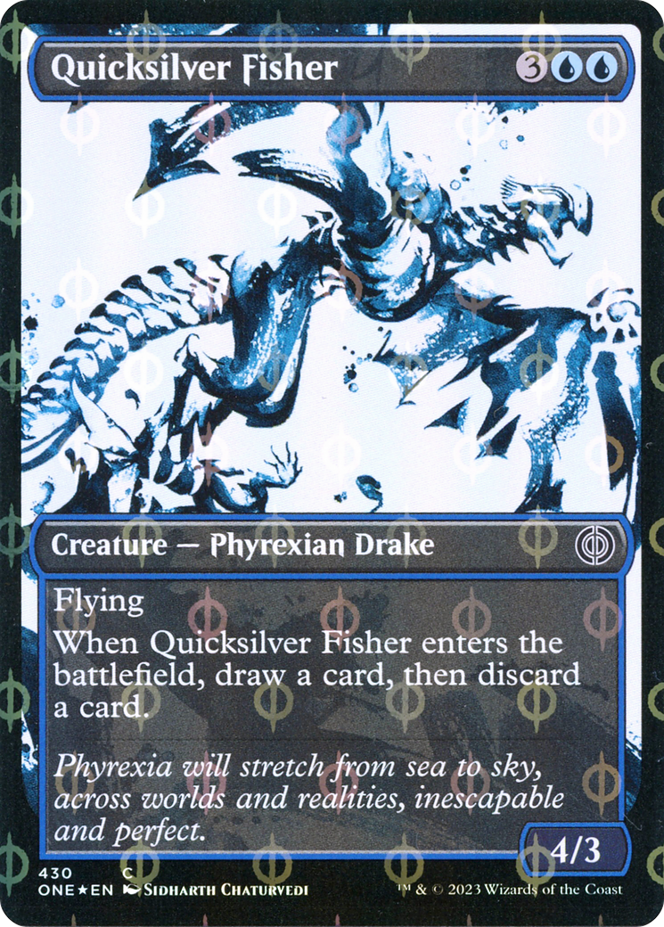 Quicksilver Fisher (Showcase Ichor Step-and-Compleat Foil) [Phyrexia: All Will Be One] | North Valley Games