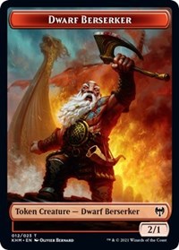 Dwarf Berserker // Cat Double-Sided Token [Kaldheim Tokens] | North Valley Games