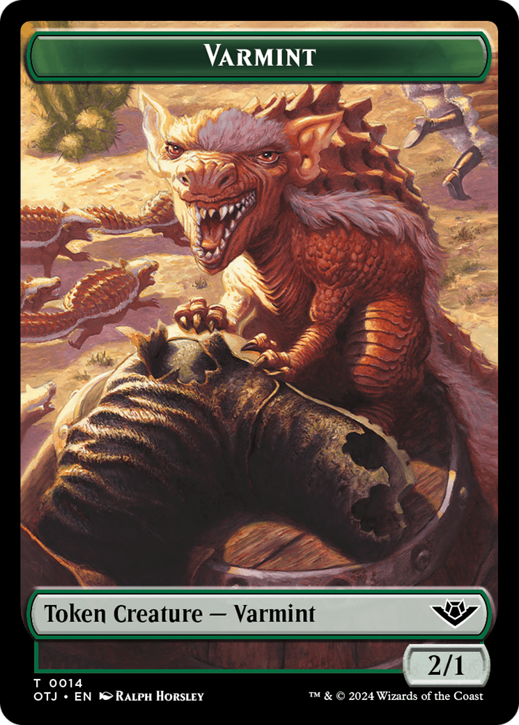 Mercenary // Varmint Double-Sided Token [Outlaws of Thunder Junction Tokens] | North Valley Games
