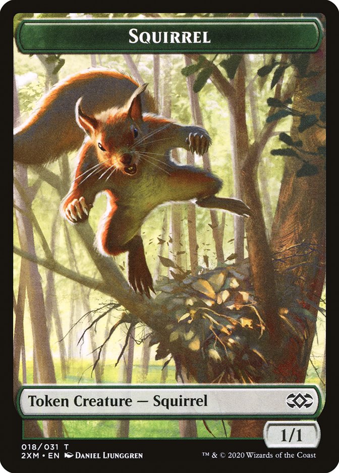 Demon // Squirrel Double-Sided Token [Double Masters Tokens] | North Valley Games