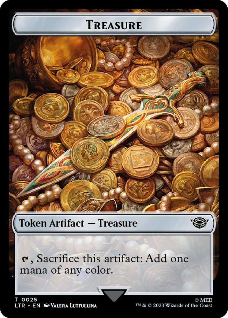 Treasure // Food (0022) Double-Sided Token (Surge Foil) [The Lord of the Rings: Tales of Middle-Earth Tokens] | North Valley Games