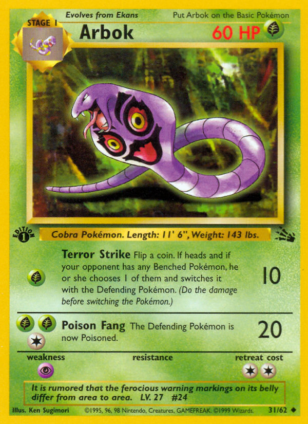 Arbok (31/62) [Fossil 1st Edition] | North Valley Games
