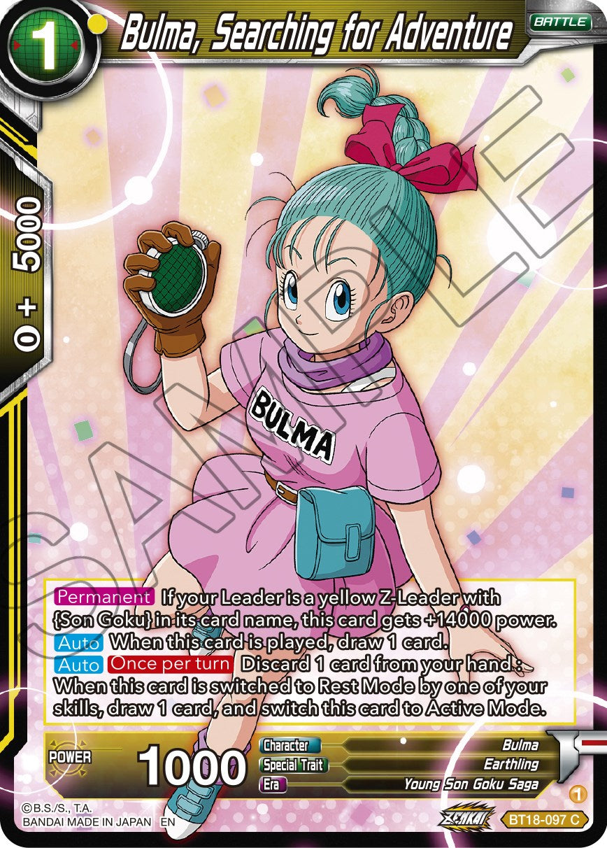 Bulma, Searching for Adventure (BT18-097) [Dawn of the Z-Legends] | North Valley Games