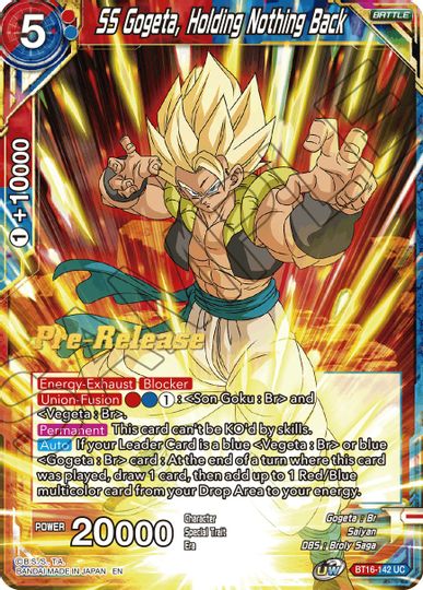 SS Gogeta, Holding Nothing Back (BT16-142) [Realm of the Gods Prerelease Promos] | North Valley Games
