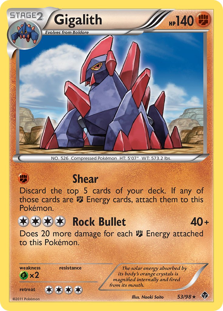 Gigalith (53/98) (Cracked Ice Holo) (Blister Exclusive) [Black & White: Emerging Powers] | North Valley Games