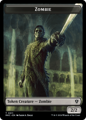 Vizier of Many Faces // Zombie Double-Sided Token [Murders at Karlov Manor Commander Tokens] | North Valley Games