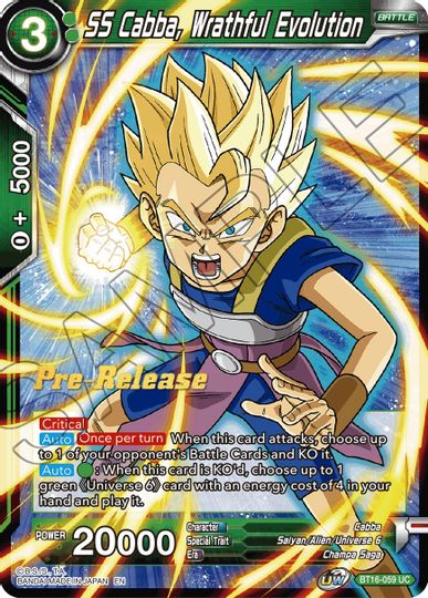 SS Cabba, Wrathful Evolution (BT16-059) [Realm of the Gods Prerelease Promos] | North Valley Games
