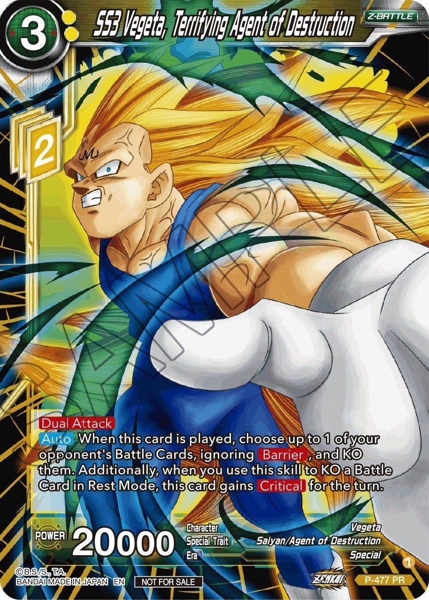 SS3 Vegeta, Terrifying Agent of Destruction (Silver Foil) (P-477) [Tournament Promotion Cards] | North Valley Games