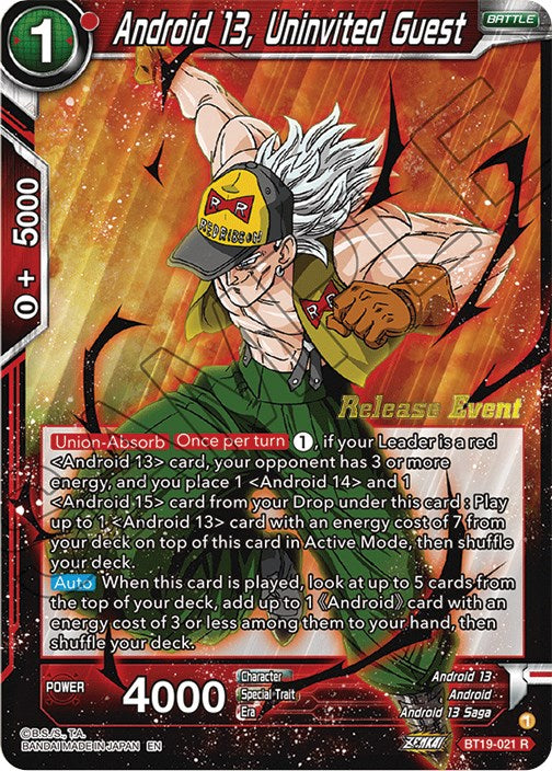 Android 13, Uninvited Guest (Fighter's Ambition Holiday Pack) (BT19-021) [Tournament Promotion Cards] | North Valley Games
