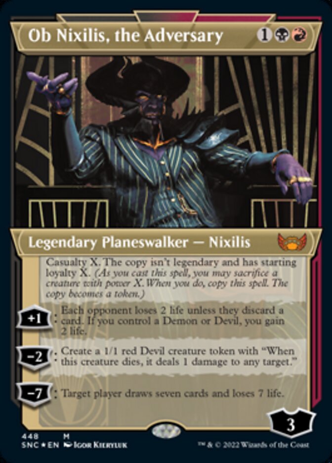 Ob Nixilis, the Adversary (Showcase Art Deco Foil Etched) [Streets of New Capenna] | North Valley Games