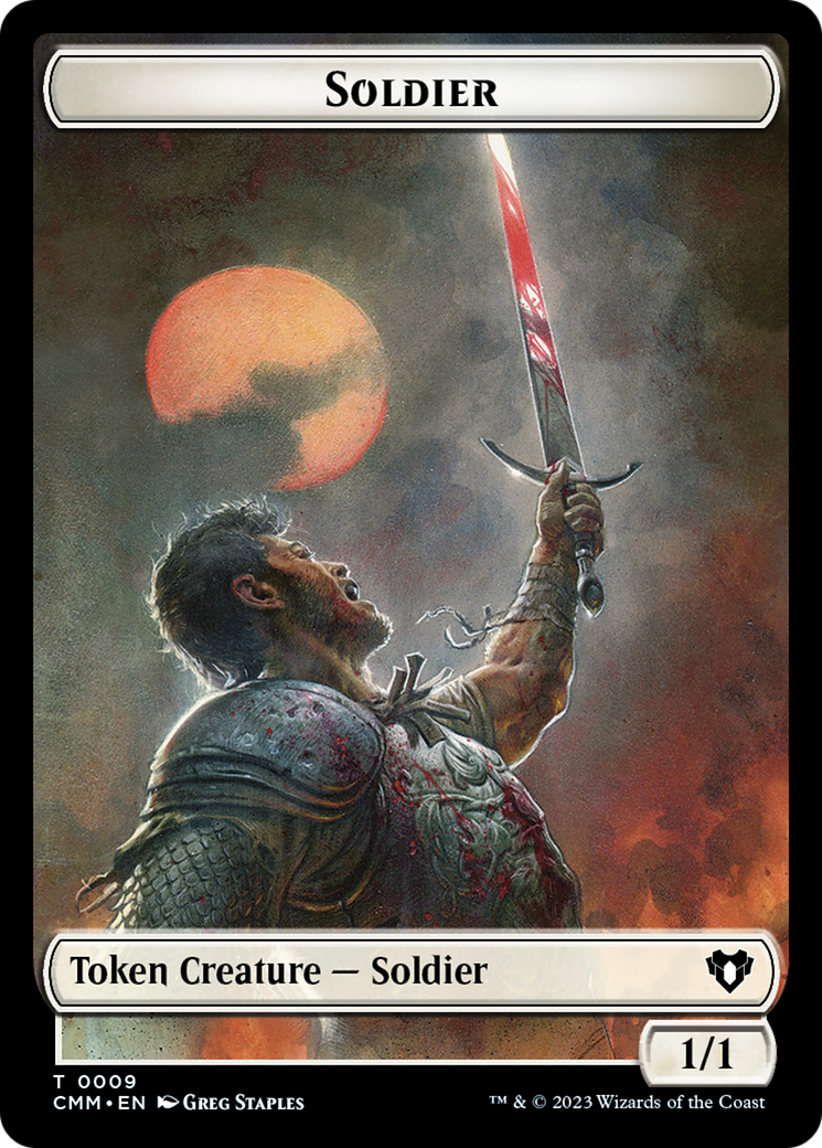 Soldier // Elephant Double-Sided Token [Commander Masters Tokens] | North Valley Games