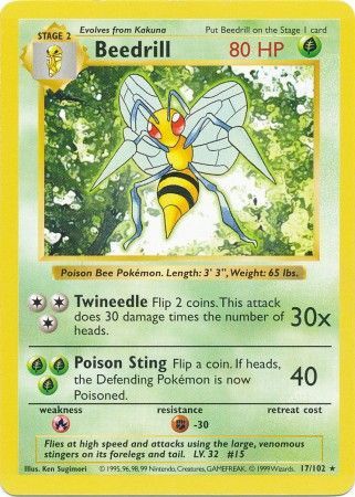 Beedrill (17/102) [Base Set Shadowless Unlimited] | North Valley Games
