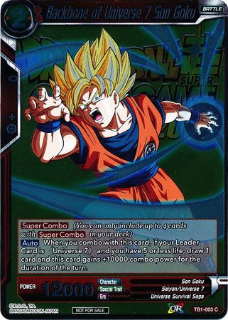 Backbone of Universe 7 Son Goku (Metallic Foil) (Event Pack 2018) (TB1-003) [Promotion Cards] | North Valley Games