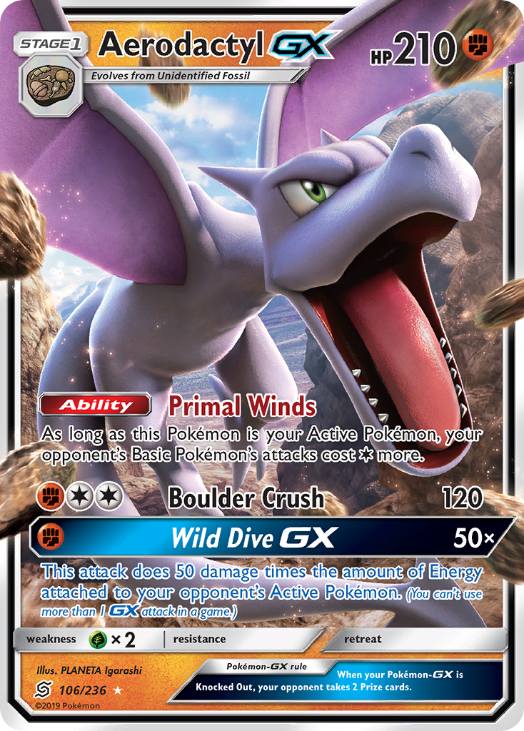 Aerodactyl GX (106/236) [Sun & Moon: Unified Minds] | North Valley Games