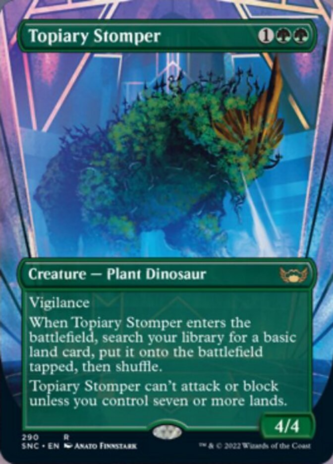Topiary Stomper (Borderless Alternate Art) [Streets of New Capenna] | North Valley Games