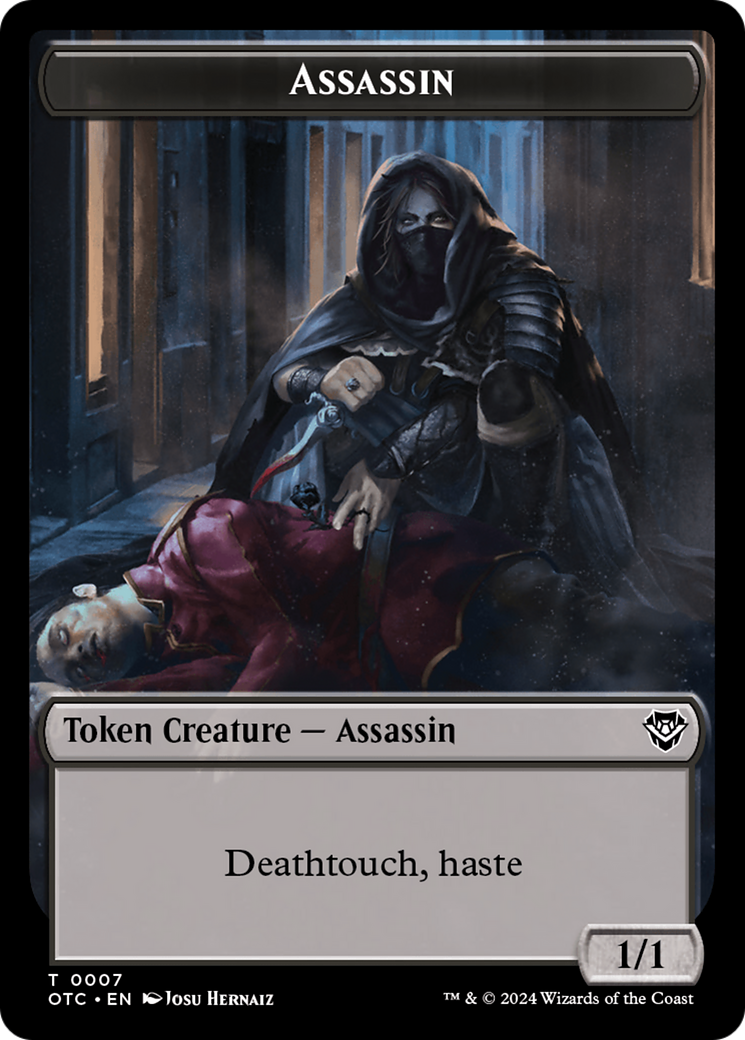 Assassin // Food Double-Sided Token [Outlaws of Thunder Junction Commander Tokens] | North Valley Games