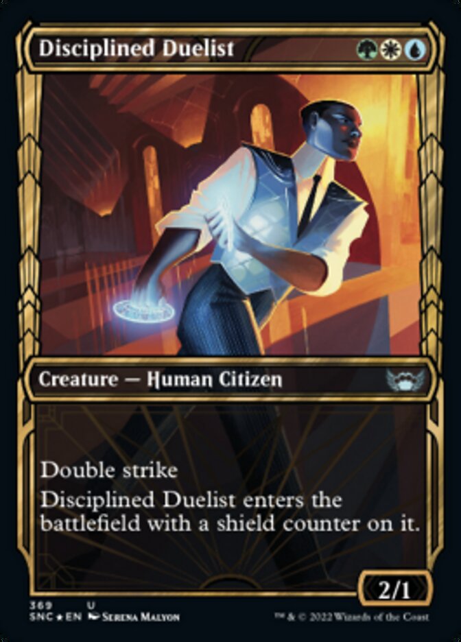 Disciplined Duelist (Showcase Golden Age Gilded Foil) [Streets of New Capenna] | North Valley Games