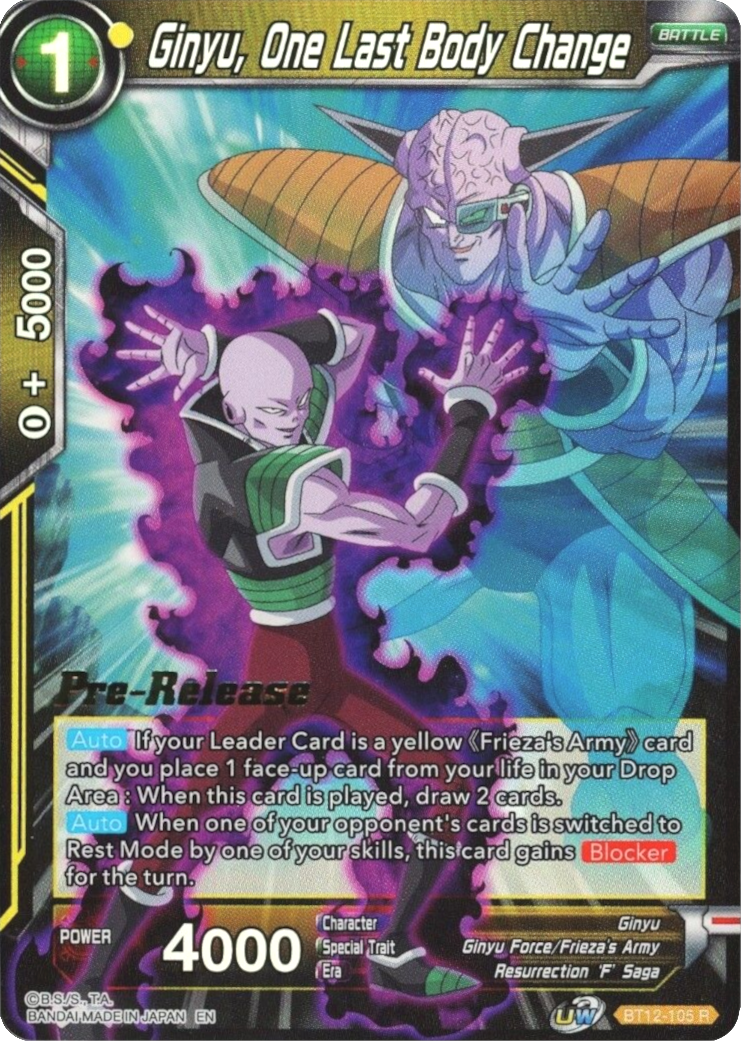 Ginyu, One Last Body Change (BT12-105) [Vicious Rejuvenation Prerelease Promos] | North Valley Games