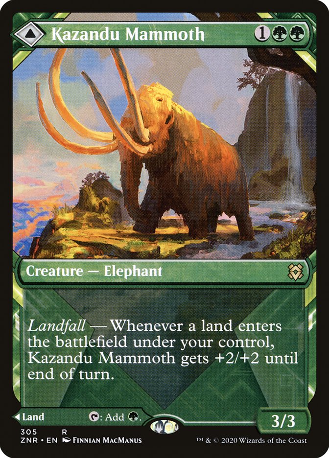 Kazandu Mammoth // Kazandu Valley (Showcase) [Zendikar Rising] | North Valley Games