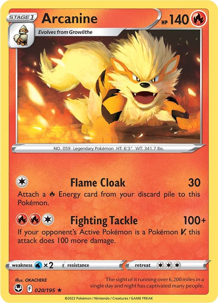 Arcanine (020/195) [Sword & Shield: Silver Tempest] | North Valley Games