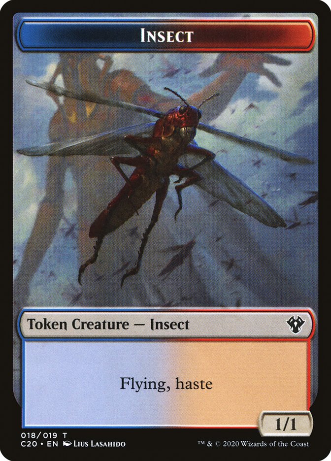 Drake // Insect (018) Double-Sided Token [Commander 2020 Tokens] | North Valley Games
