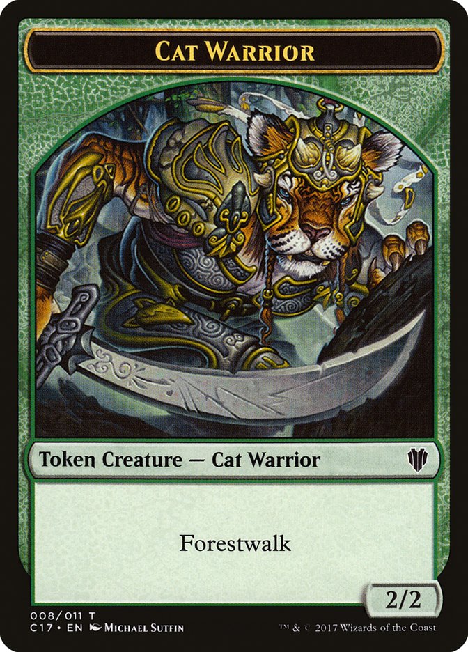 Cat Warrior (008) // Rat (003) Double-Sided Token [Commander 2017 Tokens] | North Valley Games