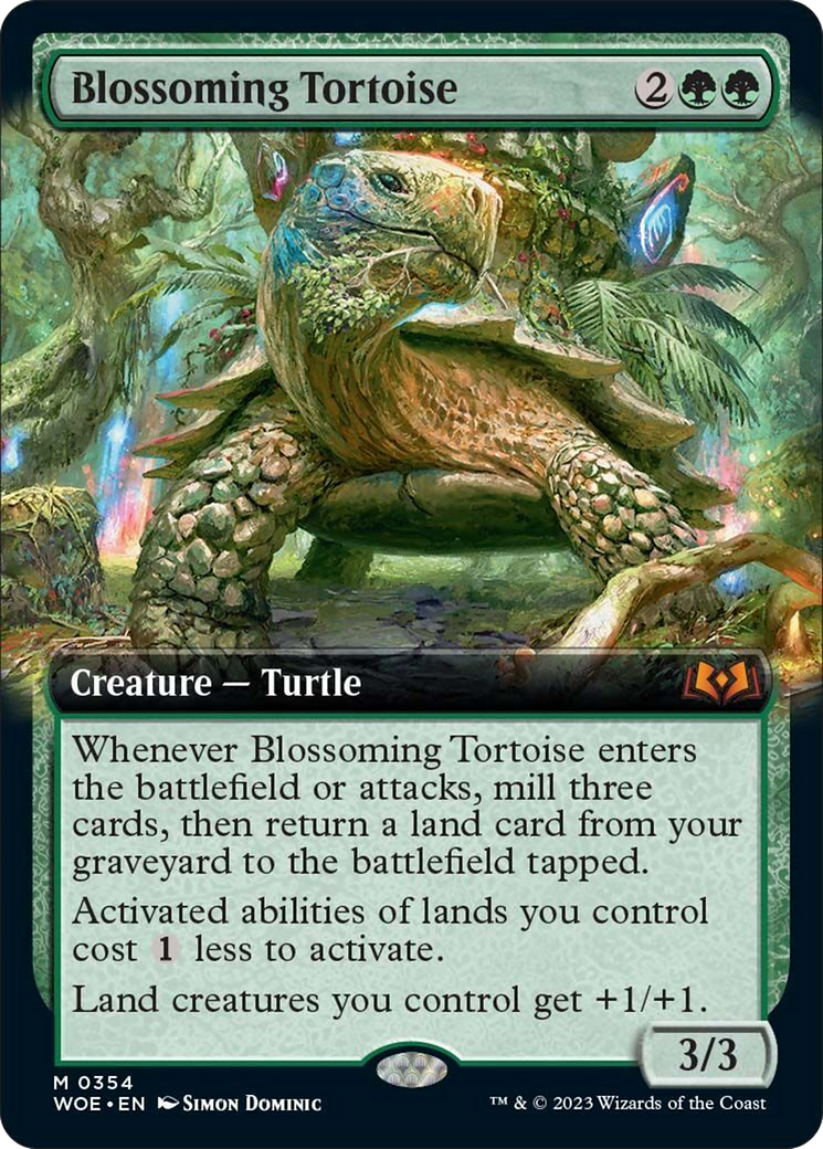 Blossoming Tortoise (Extended Art) [Wilds of Eldraine] | North Valley Games