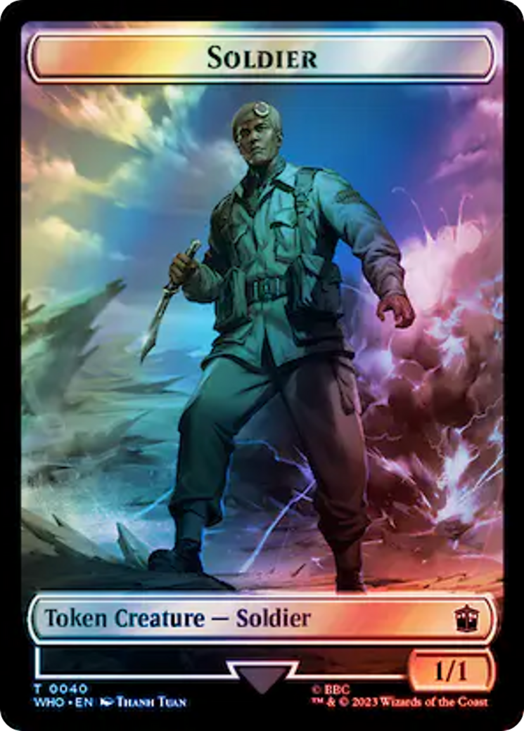 Soldier // Treasure (0060) Double-Sided Token (Surge Foil) [Doctor Who Tokens] | North Valley Games