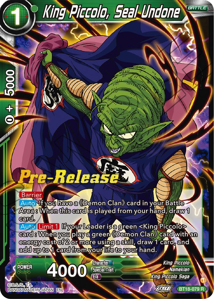 King Piccolo, Seal Undone (BT18-079) [Dawn of the Z-Legends Prerelease Promos] | North Valley Games