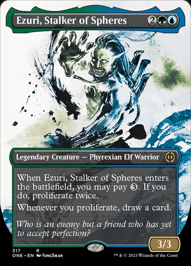 Ezuri, Stalker of Spheres (Borderless Ichor) [Phyrexia: All Will Be One] | North Valley Games