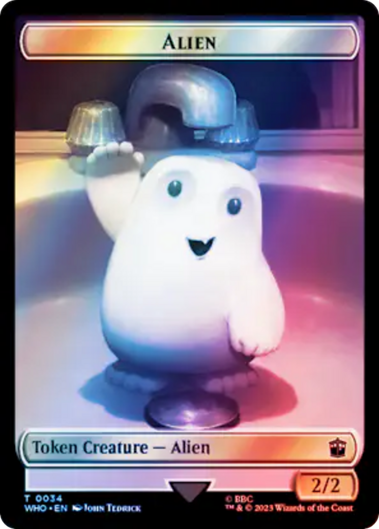Alien // Clue (0054) Double-Sided Token (Surge Foil) [Doctor Who Tokens] | North Valley Games