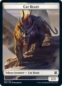 Cat Beast // Construct Double-Sided Token [Zendikar Rising Tokens] | North Valley Games