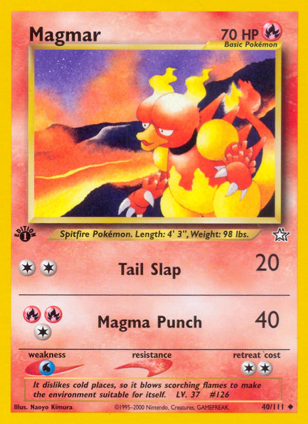 Magmar (40/111) [Neo Genesis 1st Edition] | North Valley Games