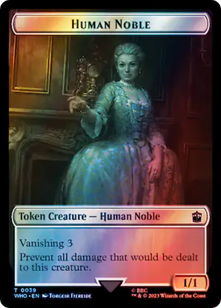 Human Noble // Treasure (0062) Double-Sided Token (Surge Foil) [Doctor Who Tokens] | North Valley Games