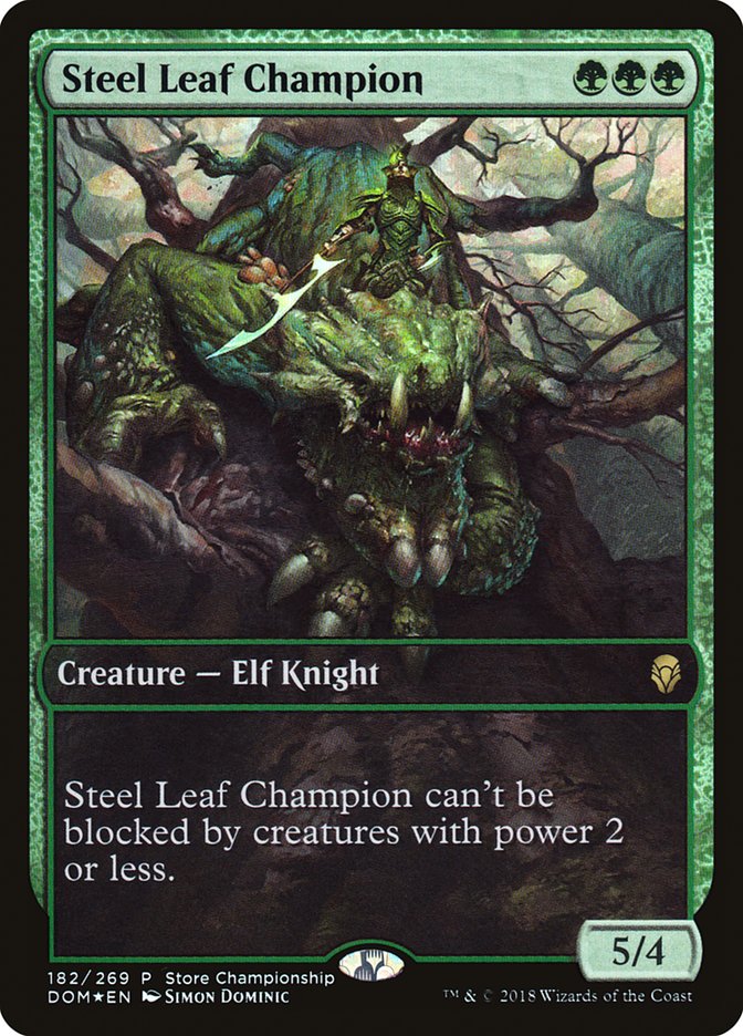Steel Leaf Champion (Store Championship) (Full Art) [Dominaria Promos] | North Valley Games