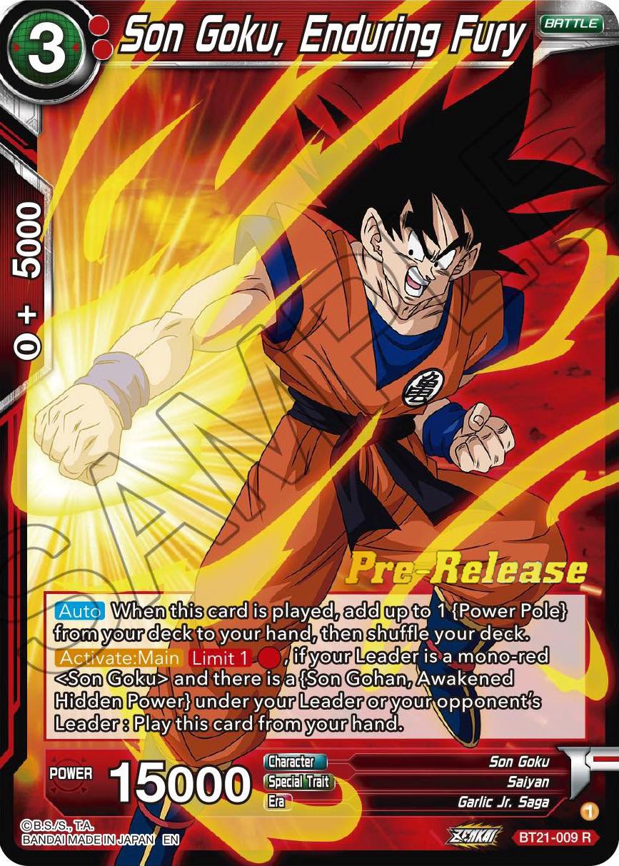 Son Goku, Enduring Fury (BT21-009) [Wild Resurgence Pre-Release Cards] | North Valley Games