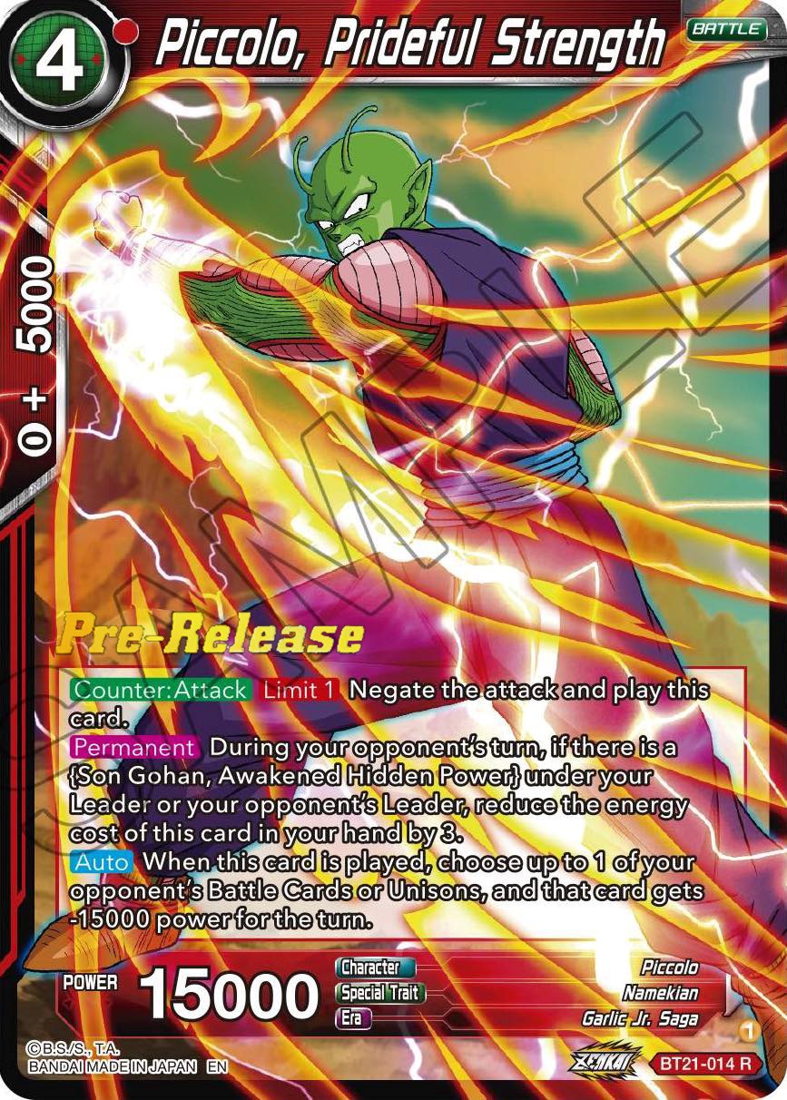 Piccolo, Prideful Strength (BT21-014) [Wild Resurgence Pre-Release Cards] | North Valley Games