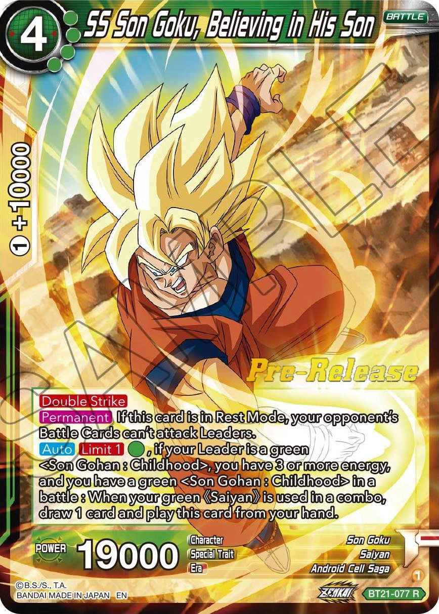 SS Son Goku, Believing in His Son (BT21-077) [Wild Resurgence Pre-Release Cards] | North Valley Games