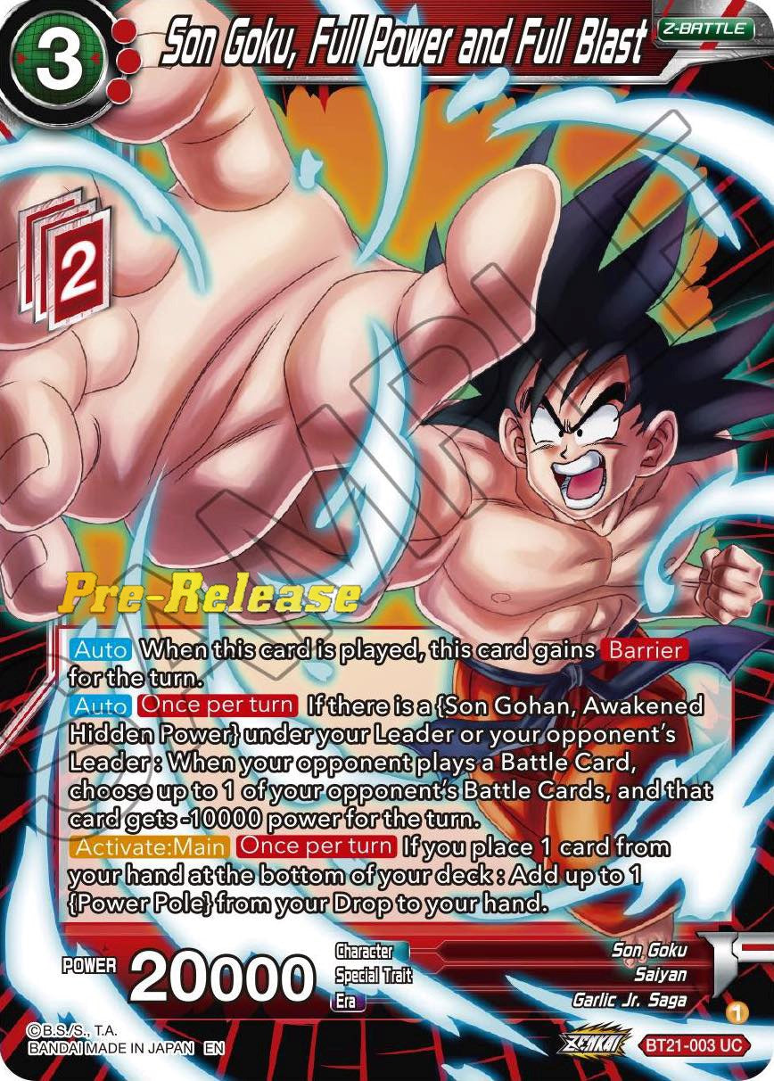Son Goku, Full Power and Full Blast (BT21-003) [Wild Resurgence Pre-Release Cards] | North Valley Games