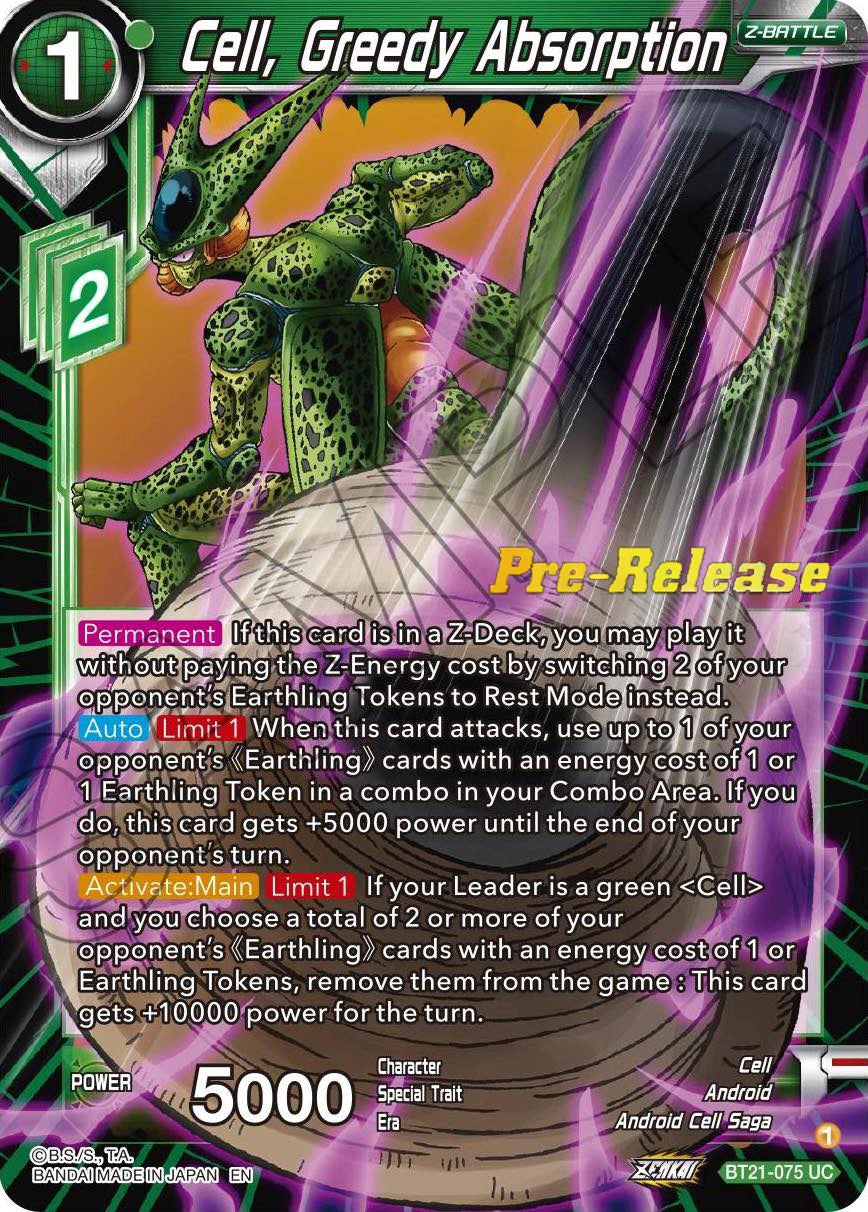 Cell, Greedy Absorption (BT21-075) [Wild Resurgence Pre-Release Cards] | North Valley Games