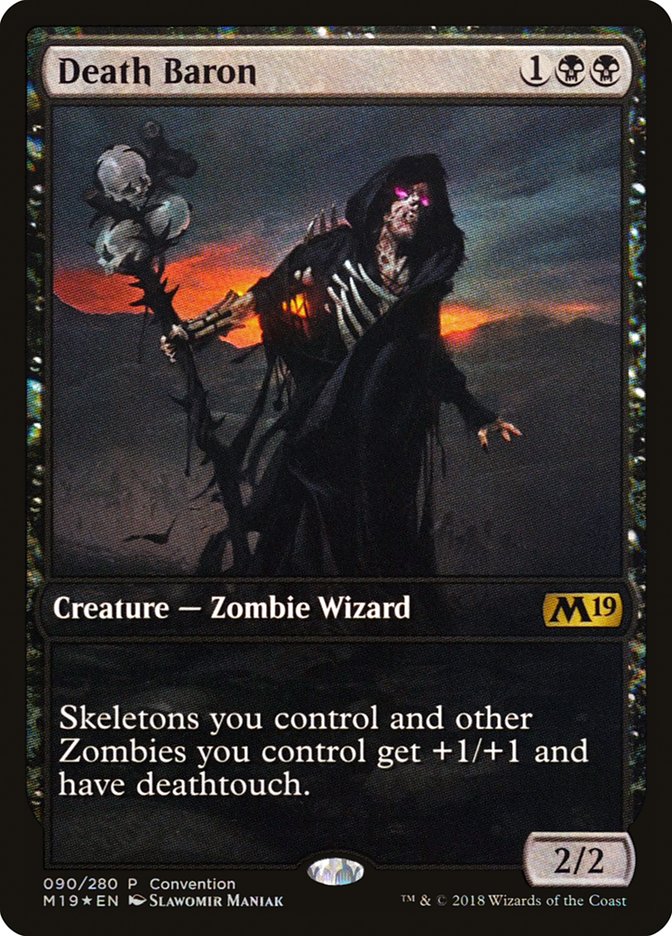 Death Baron (Convention) (Full Art) [Core Set 2019 Promos] | North Valley Games