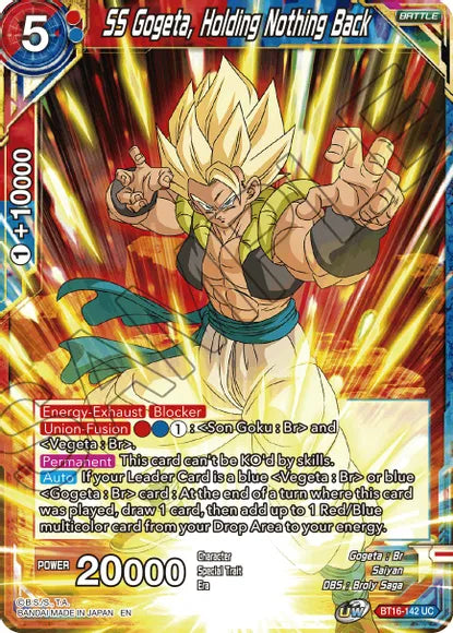 SS Gogeta, Holding Nothing Back (BT16-142) [Realm of the Gods] | North Valley Games